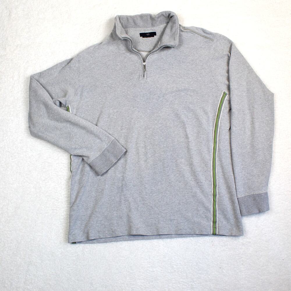 Ermenegildo Zegna Sport Sweater Mens XL Quarter Zip Gray Quiet Luxury Pullover